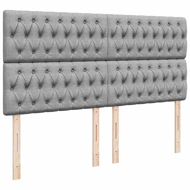 vidaXL Ottomán ágykeret matracokkal Sötét szürke 200x200cm szövet