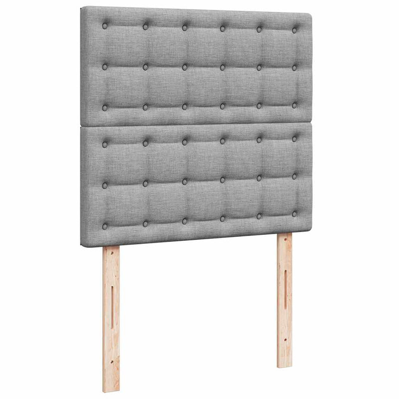 vidaXL Ottomán ágykeret matraccal világosszürke 80x200cm szövet