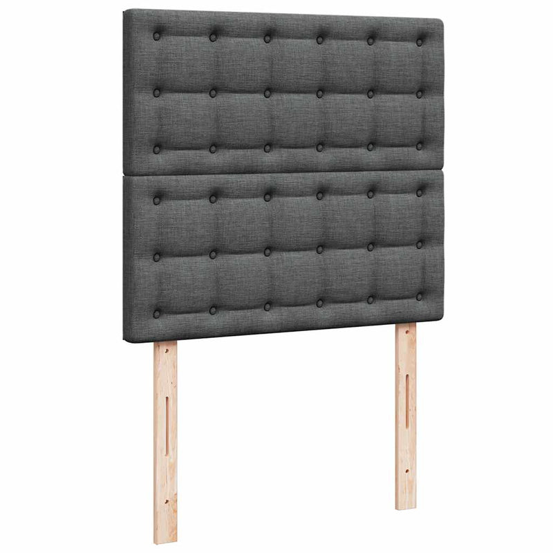 vidaXL Ottomán ágykeret matraccal sötétszürke 80x200cm szövet
