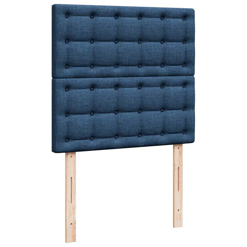 vidaXL Ottomán ágykeret matraccal kék 80x200cm szövet