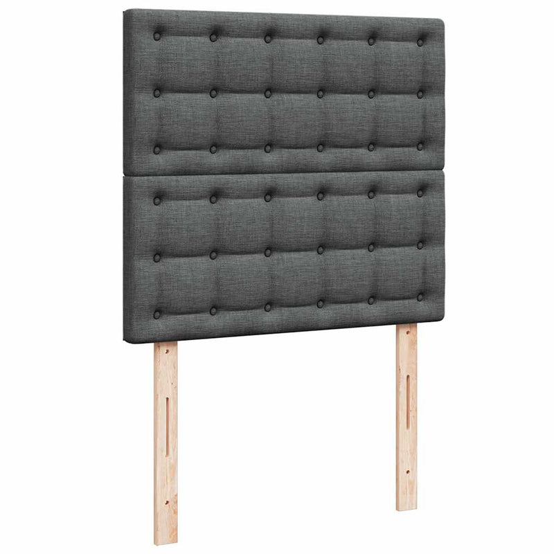 vidaXL Ottomán ágykeret matraccal sötét szürke 90x190cm szövet