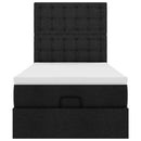 vidaXL Ottomán ágykeret matraccal fekete 90x190cm szövet
