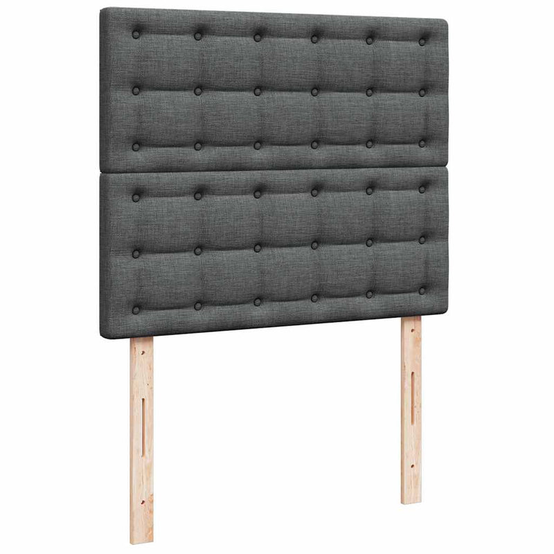 vidaXL Ottomán ágykeret matraccal sötétszürke 120x190 cm szövet