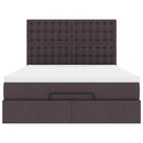 vidaXL Ottomán ágykeret matraccal sötétbarna 140x200cm szövet