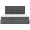 vidaXL Ottomán ágykeret matraccal sötét szürke 160x200cm szövet