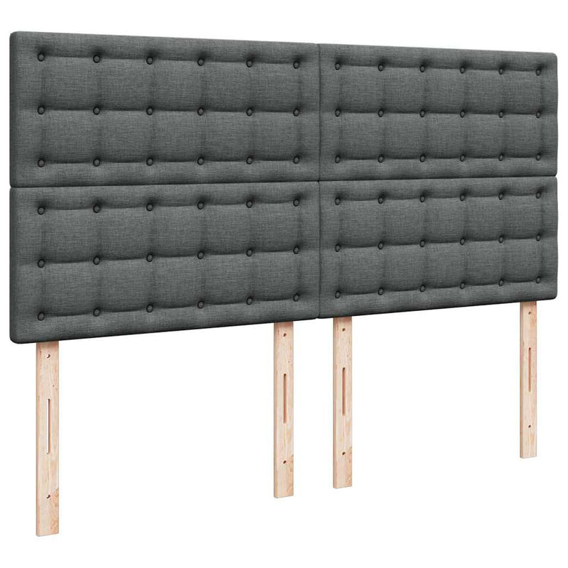 vidaXL Ottomán ágykeret matracokkal Sötét szürke 200x200cm szövet
