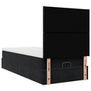 vidaXL Ottomán ágykeret matracokkal fekete 100x200cm bársony