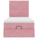 vidaXL Ottomán ágykeret matracokkal rózsaszín 100x200cm bársony