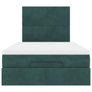 vidaXL Ottomán ágykeret matracokkal sötétzöld 120x190cm bársony