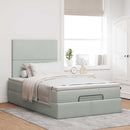 vidaXL Ottomán ágykeret matracokkal világosszürke 120x200cm bársony