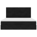 vidaXL Ottomán ágykeret matracokkal fekete 160x200cm bársony