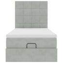 vidaXL Ottomán ágykeret matracokkal világosszürke 90x190cm bársony