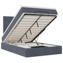 vidaXL Ottomán ágykeret matracokkal sötétszürke 120x200cm bársony