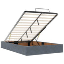 vidaXL Ottomán ágykeret matracokkal sötétszürke 120x200cm bársony