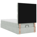 vidaXL Ottomán ágykeret matracokkal világosszürke 90x190cm bársony