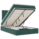 vidaXL Ottomán ágykeret matracokkal sötétzöld 120x190cm bársony