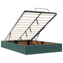 vidaXL Ottomán ágykeret matracokkal sötétzöld 120x190cm bársony