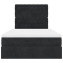vidaXL Ottomán ágykeret matracokkal fekete 120x200cm bársony