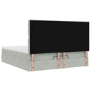 vidaXL Ottomán ágykeret matracokkal világosszürke 160x200cm bársony