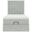 vidaXL Ottomán ágykeret matracokkal világosszürke 90x190cm bársony