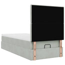 vidaXL Ottomán ágykeret matracokkal világosszürke 90x190cm bársony