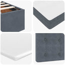 vidaXL Ottomán ágykeret matracokkal sötét szürke 90x190cm bársony