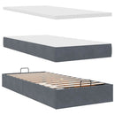 vidaXL Ottomán ágykeret matracokkal sötét szürke 90x200cm bársony