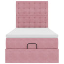 vidaXL Ottomán ágykeret matracokkal rózsaszín 100x200cm bársony