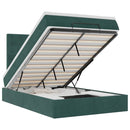 vidaXL Ottomán ágykeret matracokkal sötétzöld 120x190cm bársony