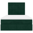 vidaXL Ottomán ágykeret matracokkal sötétzöld 120x200cm bársony