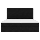 vidaXL Ottomán ágykeret matracokkal fekete 180x200cm bársony