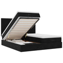 vidaXL Ottomán ágykeret matracokkal Fekete 200x200cm bársony