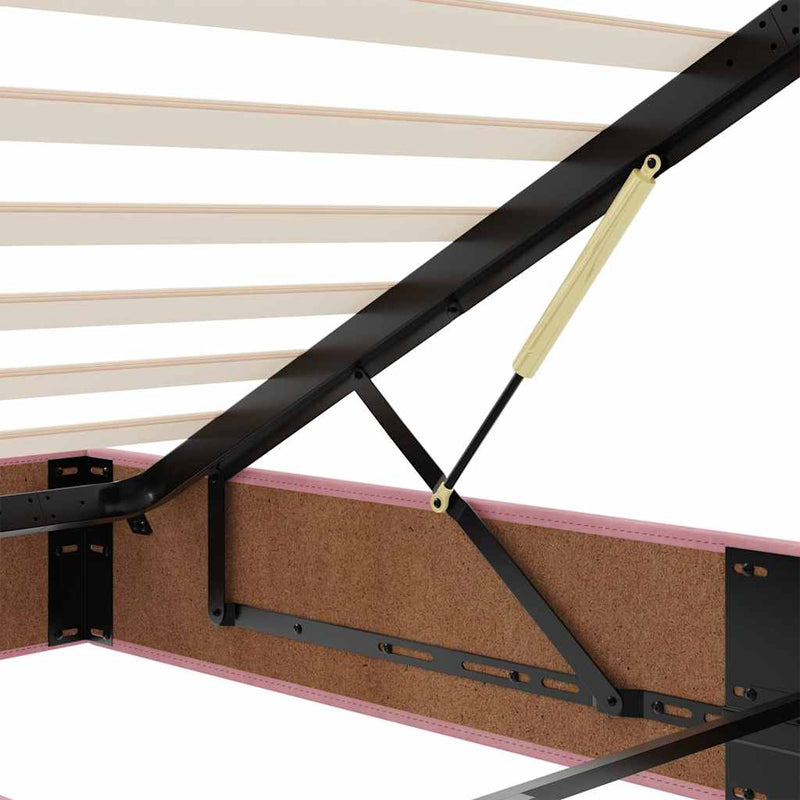 vidaXL Ottomán ágykeret matracokkal Rózsaszín 200x200cm bársony