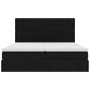 vidaXL Ottomán ágykeret matracokkal fekete 180x200cm bársony