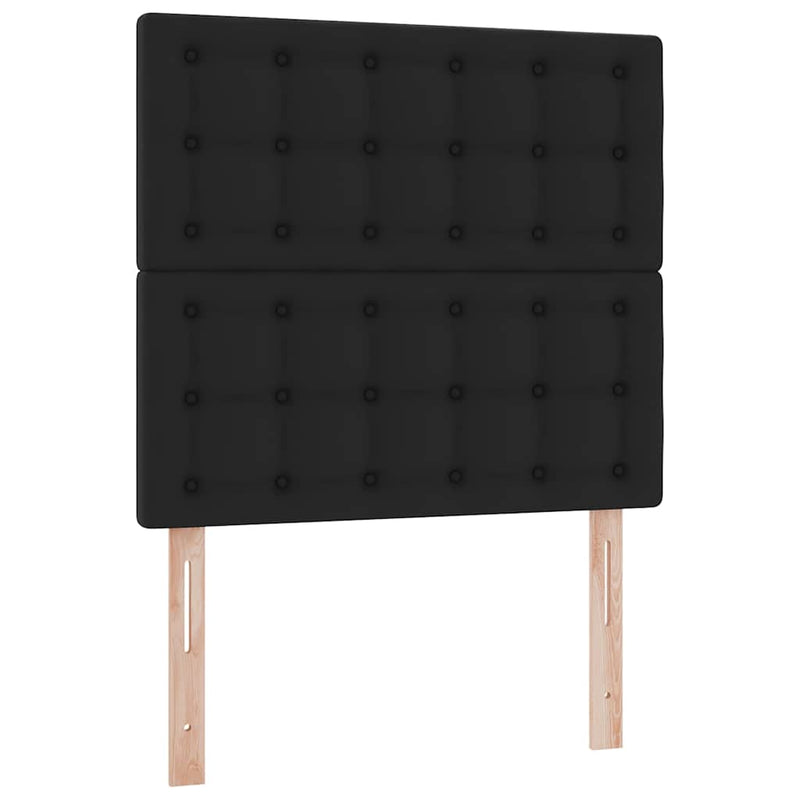 vidaXL Ottomán ágykeret matraccal fekete 80x200cm műbőrrel