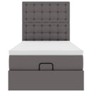 vidaXL Ottomán ágykeret matraccal Szürke 90x190cm műbőrrel