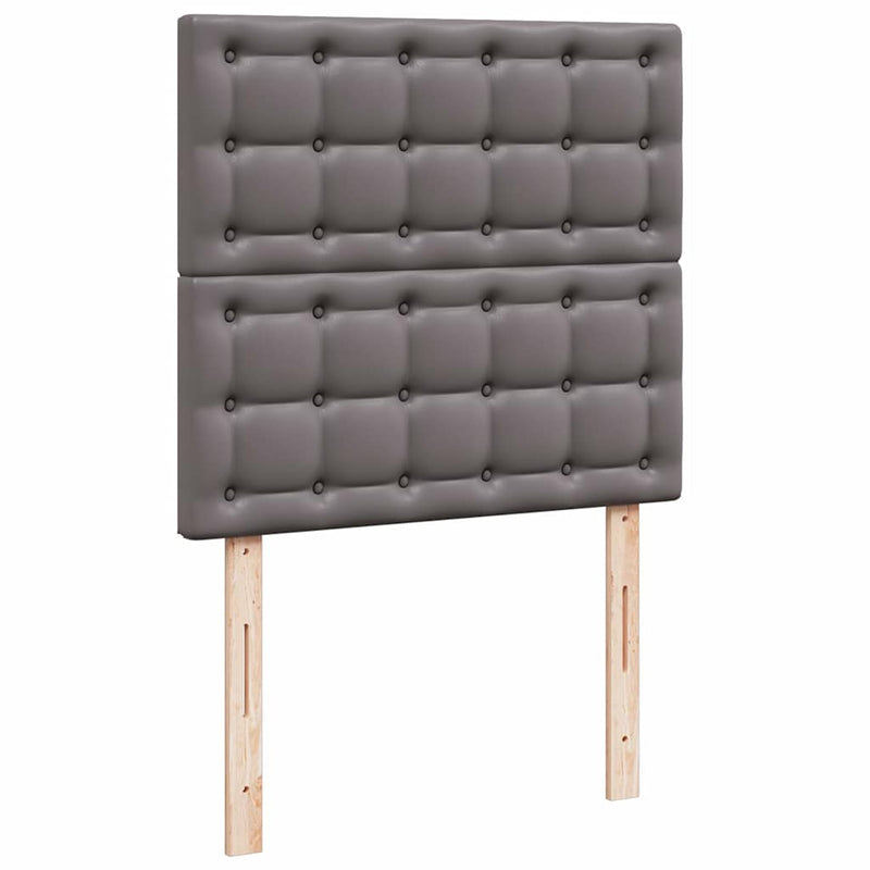 vidaXL Ottomán ágykeret matraccal Szürke 90x200cm műbőrrel