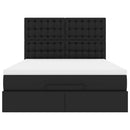 vidaXL Ottomán ágykeret matraccal Fekete 140x200cm műbőrrel