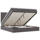 vidaXL Ottomán ágykeret matraccal Szürke 160x200cm műbőrrel