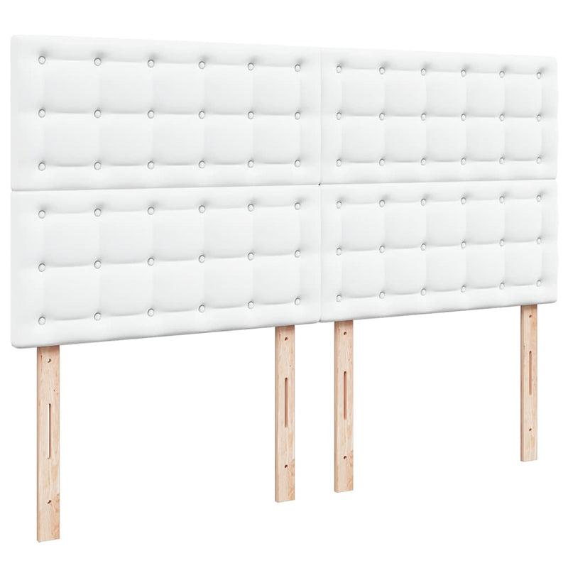 vidaXL Ottomán ágykeret matraccal Fehér 200x200cm műbőrrel