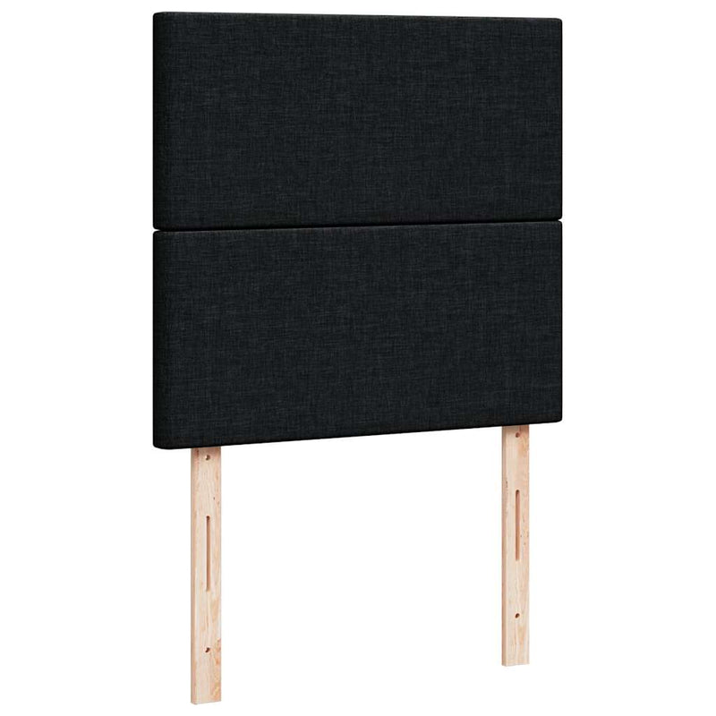 vidaXL fekete szövet ottomán ágy matraccal & LED-ek 80x200cm