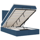 vidaXL Ottomán ágykeret matraccal kék 120x200cm szövet