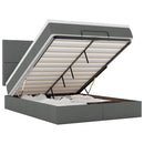 vidaXL Ottomán ágykeret matraccal sötét szürke 140x190cm szövet