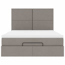 vidaXL Oszmán ágykeret matraccal tópszín 140x200cm szövet