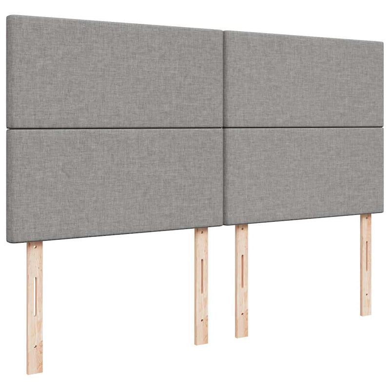 vidaXL Ottomán ágykeret matraccal világosszürke 160x200cm szövet