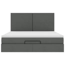 vidaXL Ottomán ágykeret matraccal sötét szürke 160x200cm szövet