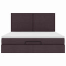 vidaXL Oszmán ágykeret matraccal sötétbarna 160x200cm szövet