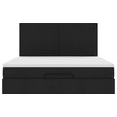vidaXL Ottomán ágykeret matraccal fekete 180x200cm szövet