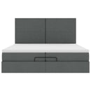 vidaXL Ottomán ágykeret matracokkal Sötét szürke 200x200cm szövet