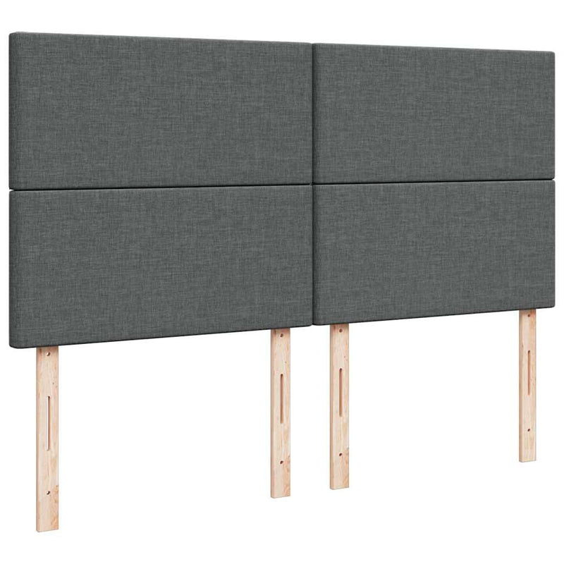 vidaXL Ottomán ágykeret matracokkal Sötét szürke 200x200cm szövet